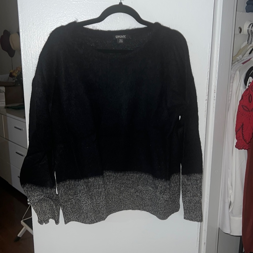 DKNY black and grey sweater